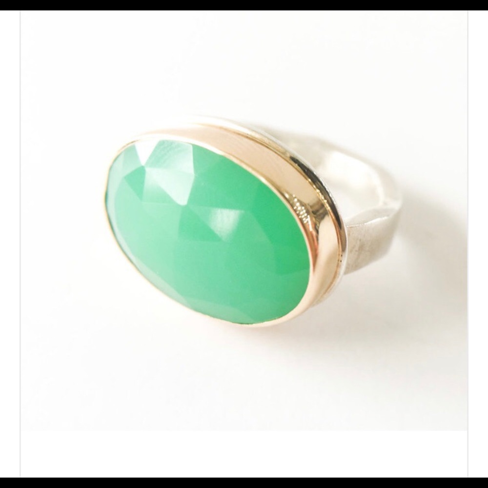 💚Jamie Joseph chrysoprase ring w/ 14k gold